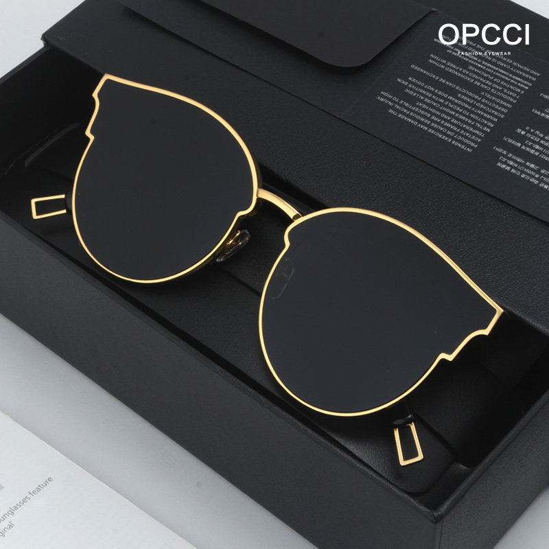 2022 new large frame retro cat eye sunglasses women's trendy net red same style sunglasses sunscreen sunshade glasses