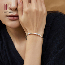 999 sterling silver bracelet female solid opening foot silver bracelet glossy simple silver jewelry niche design sense young model