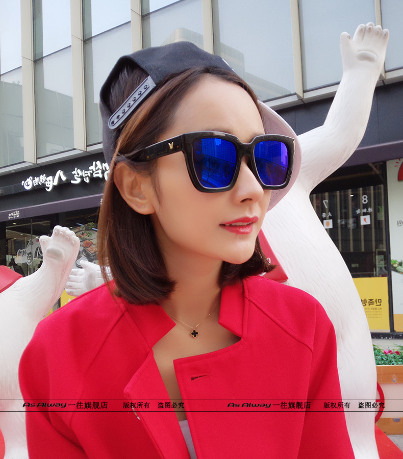 Kính râm phân cực Hàn Quốc 2018 Kính râm nữ hình vuông Kính râm gọng tròn Mặt tròn Retro Mặt dài Kính nam sao kính cận thời trang