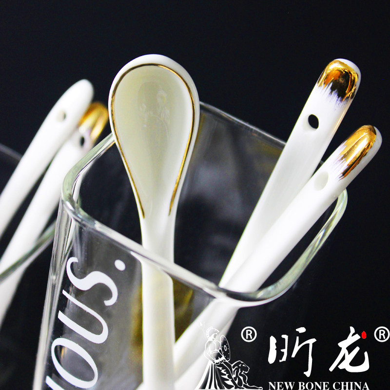 High-grade Phnom Penh ceramic coffee spoon male spoon seasoning spoon Nordic household spoon soup spoon hotel custom LOGO