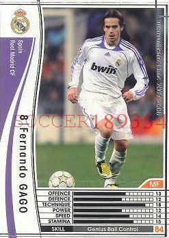 WCCF PANINI White Card 07-08 Real Madrid Real Madrid 312 336 Gago