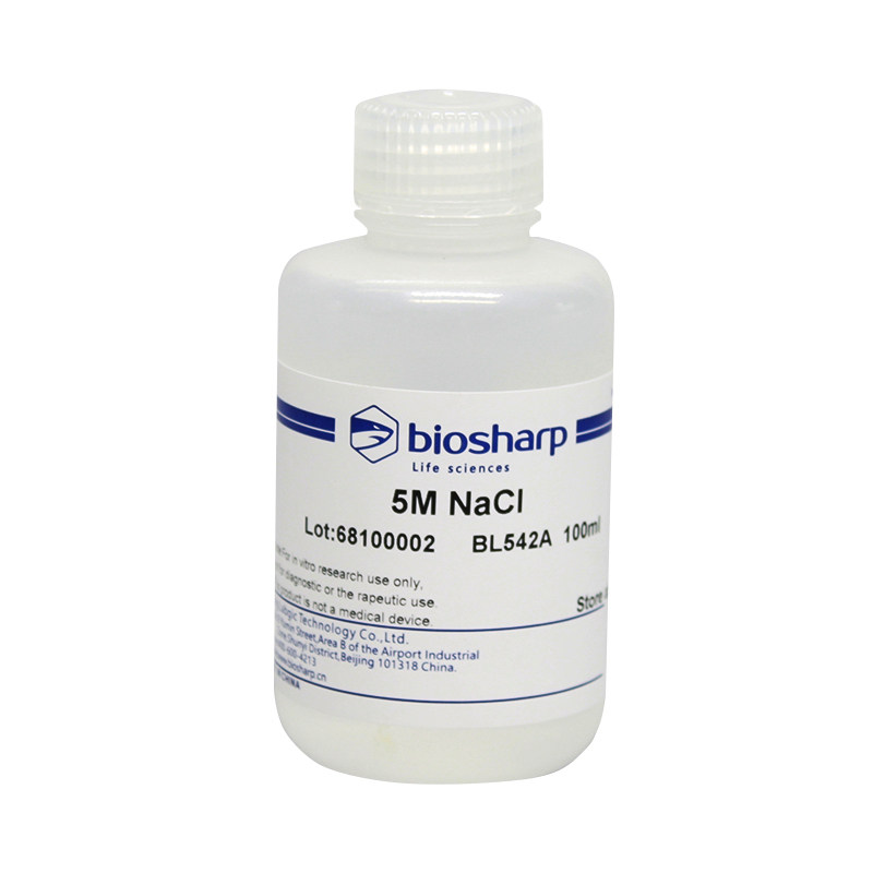 白鲨Biosharp BL542A 5M NaCl 氯化钠  100ml 常用分子生物学试剂