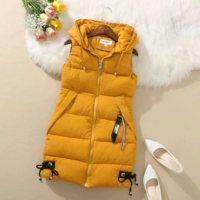 Mùa thu đông 2018 phiên bản Hàn Quốc mới của áo vest cotton xuống trong phần dài kích thước lớn Áo cotton mỏng vest vest vest nữ áo khoác jean nữ