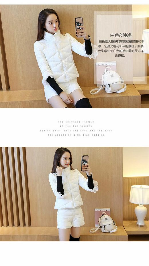 Áo dài châu Âu 2018 nữ mới phiên bản Hàn Quốc của áo khoác lông ngắn thời trang cotton ngắn phù hợp với áo hai dây áo phao burberry nữ