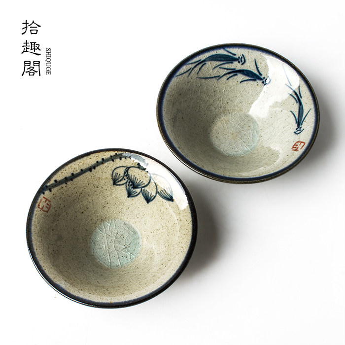 Blue and White Porcelain Tea Cup Antique Cup Kung Fu Tea Set Zen Tasting Cup Cup Hat Master Jingdezhen Ceramic Hand-painted Cup