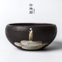 Grass pottery tea wash Yixing small handmade ceramic cup wash water pot potted flower pot dregs kung fu tea set Road zero match