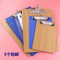 Thickened A4 wood splint horizontal clip thick writing note point menu clip A5 folder Student drawing board office writing to Yang can be hung blue transparent A4 warehouse workshop form clip batch 32K