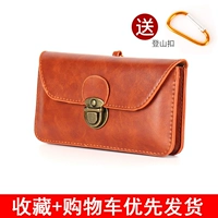 Красно -коричневый горизонталистский [6.5 -INCH Мобильный телефон может быть размещен] Отправить пряжку альпинизма