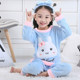 Children's pajamas autumn and winter girls flannel thickened cute baby little girl princess coral fleece home clothes