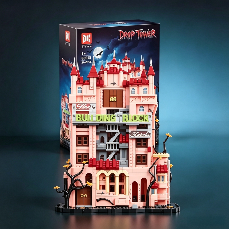 Deke 80035 Orlando Skydiving Machine Large Building Street Scene Model High-Difficulty Assembly Building Block Toy Cross-Border