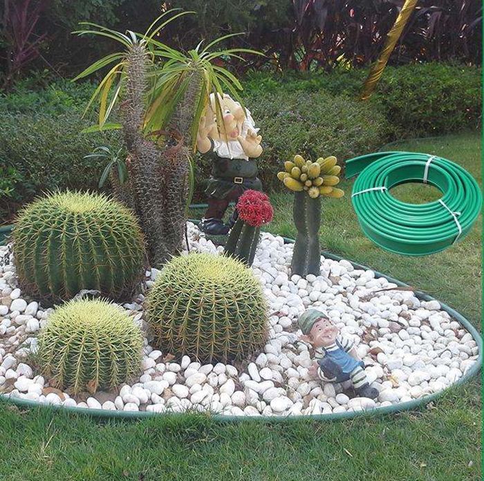 Grass-stone isolation with tree walled partition root with blocking soil strip breakwater grass plate PE green gardening styling separation partition