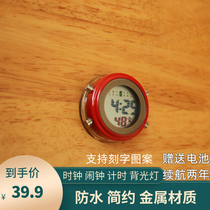 Mini electronic clock Wall-mounted table Small alarm clock Luminous waterproof motorcycle electric car Bathroom kitchen Student exam