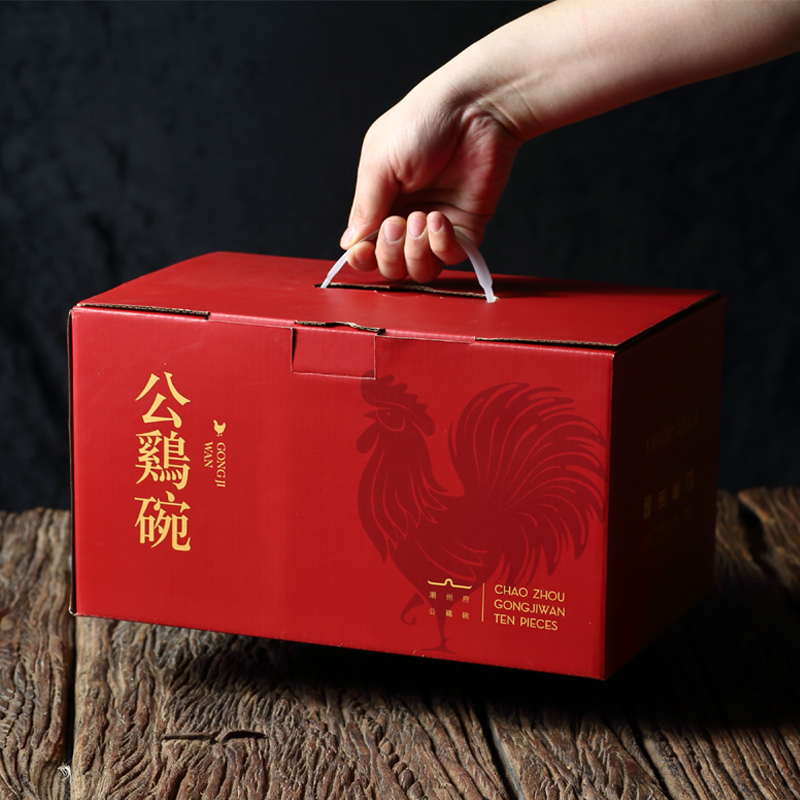 Rooster Bowl, Festive Bowl and Chopsticks for the New Year, Gift-Giving, Household Rice Bowl, Ceramic Hong Kong Chicken Bowl, Souvenir Tableware Gift Box