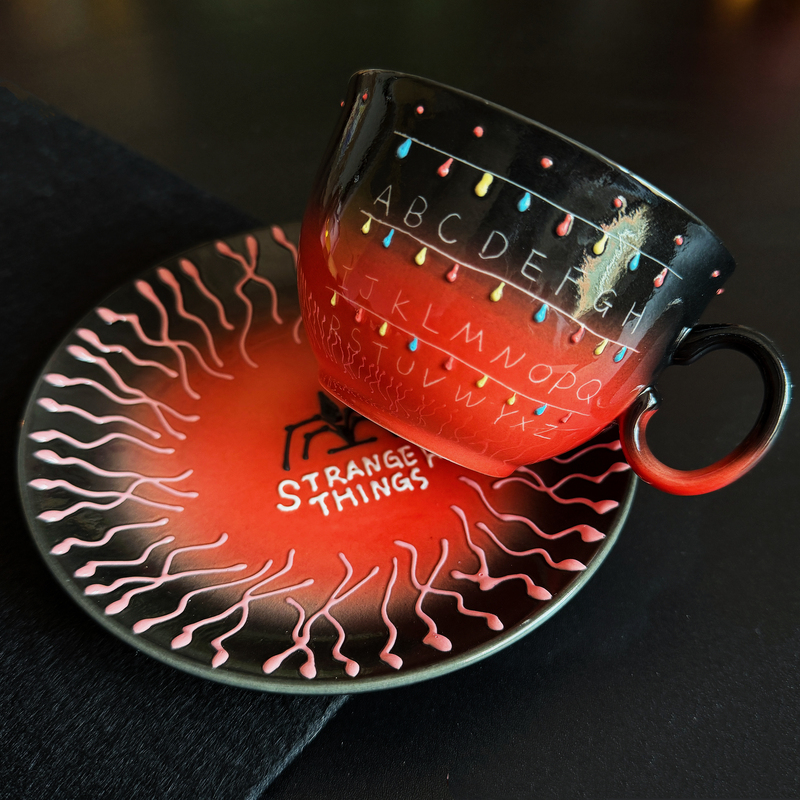Stranger Things Merchandise Coffee Cup and Saucer Souvenir Gift Set Stranger Things 5 Fifth Season