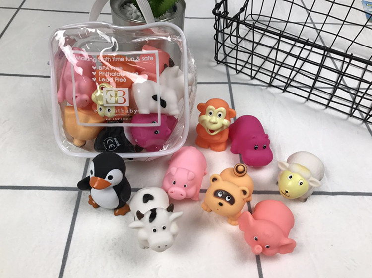 包邮Baby宝宝洗澡玩具 婴幼儿童游泳玩水戏水喷水软胶捏叫