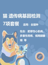 (套餐)猫咪猫遗传病基因检测宠物遗传病体检DNA基因7项检测