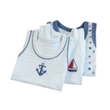 Летний детский военно-морской хлопковый дышащий тонкий бамбуковый флуоресцентный жилет без рукавов