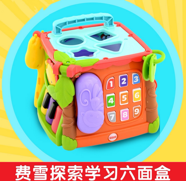 Fisher Price Fisher Exploring Learning Six Noodle Boxes (Bilingual) Early Education Puzzle Children Toys CMY28