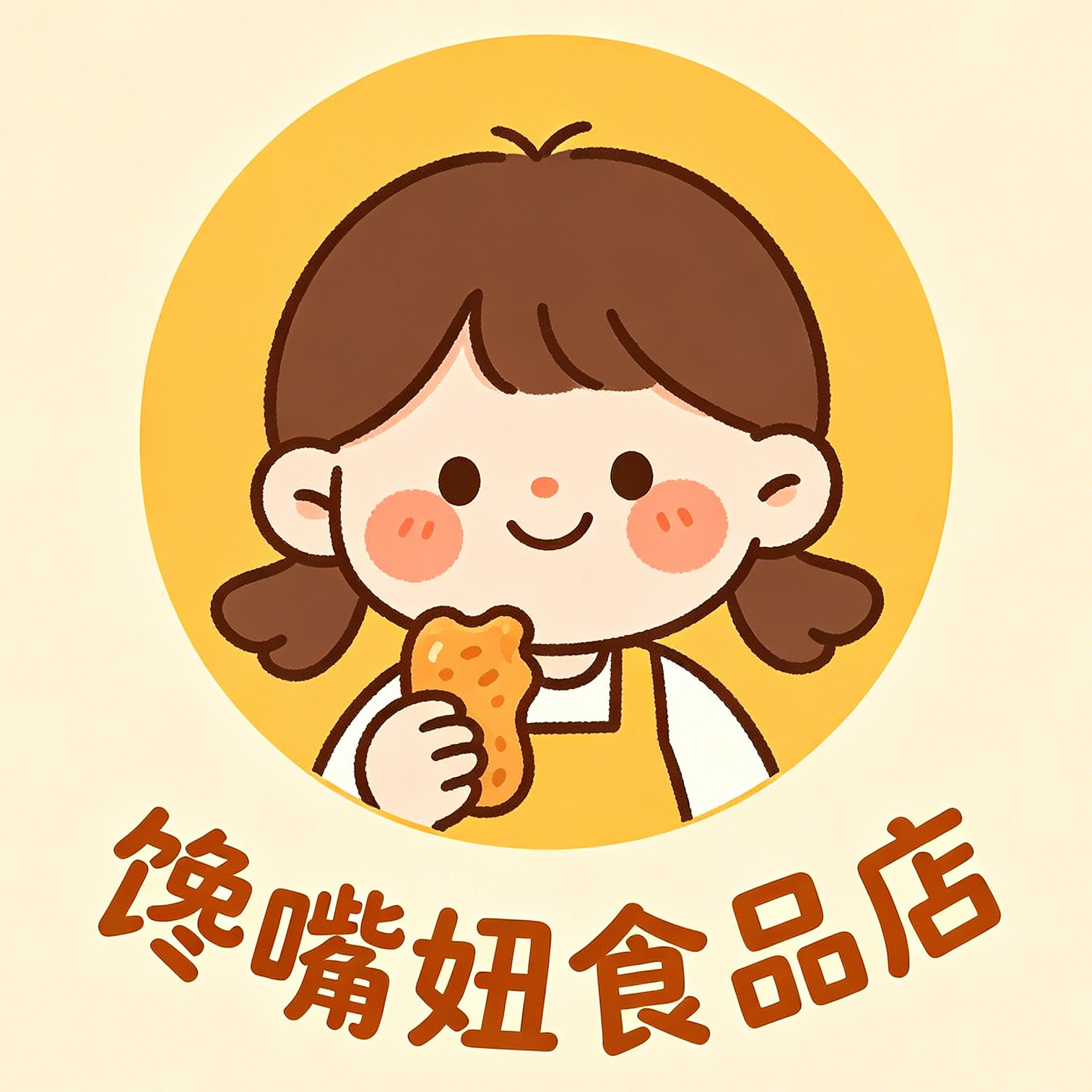 馋嘴妞食品店的LOGO
