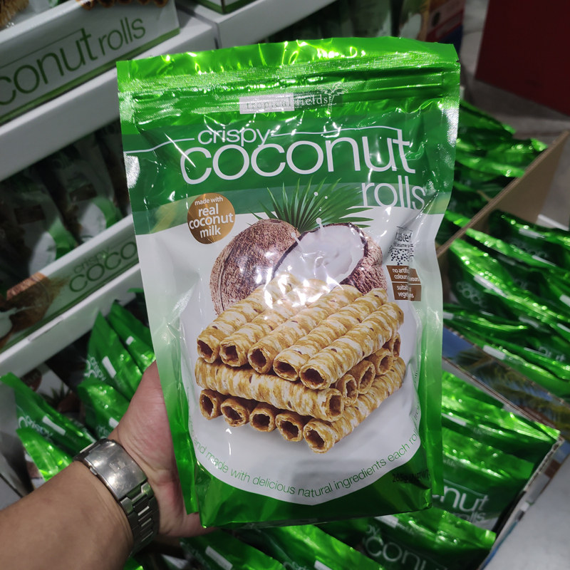 costco Shanghai Kai Coconut Roll Coconut Creek Cream Creaky Sesame Sacca Snacks 265g