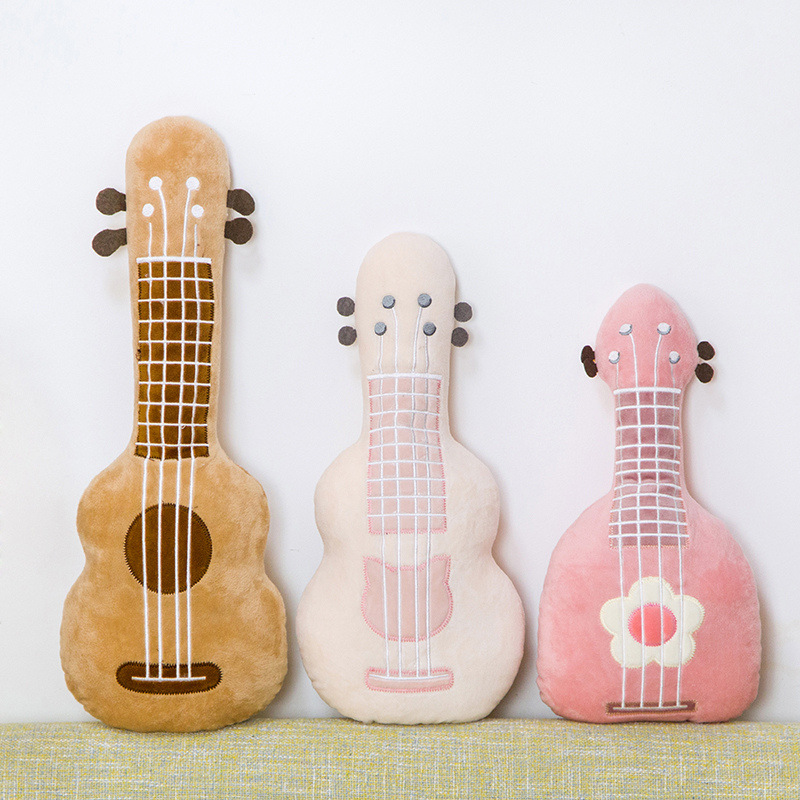 Simulated 3D guitar doll plush toy musical instrument ukulele pillow cushion doll children's birthday gift for women