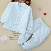 Savannah Winter Baby Antarctic Cotton Bộ ấm cho trẻ sơ sinh Cotton dày Đồ lót trẻ em Quần áo cotton dày bộ cotton bé trai đẹp