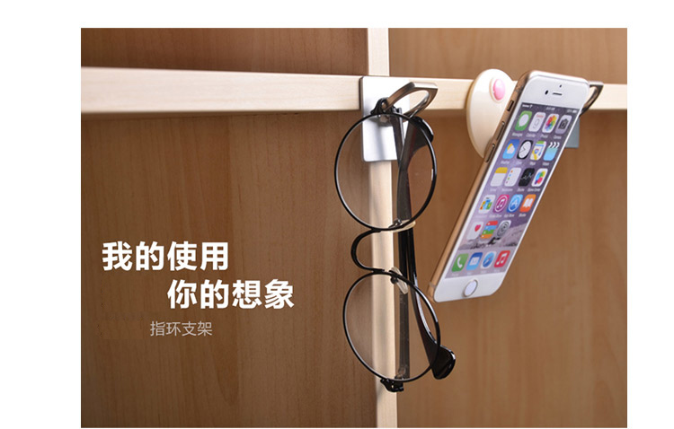 Sáng tạo vòng nhựa khóa điện thoại di động phổ khung lười biếng chống rơi chống trộm sụp đổ dán phẳng tấm khung - Nhẫn nhẫn bạc pnj