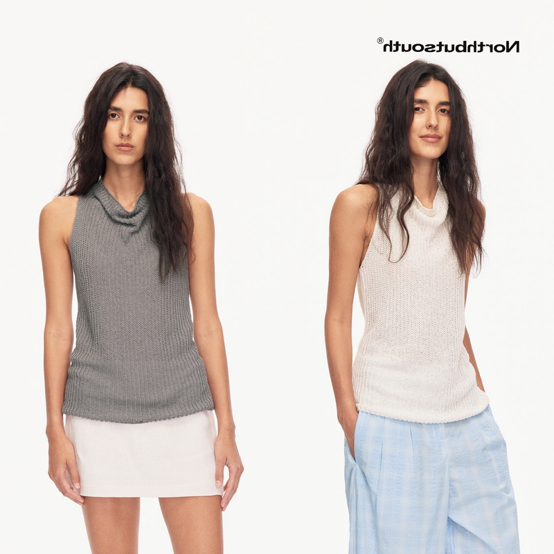 French-Style Cotton Linen Sleeveless Knitted Vest Top, New Summer Slim-Fit Slimming Base Shirt Sweater