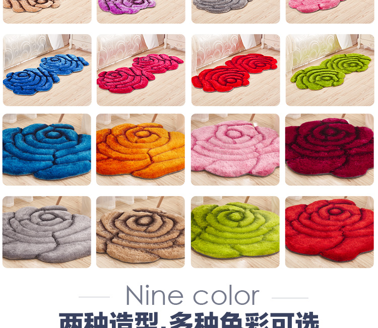 Đơn giản hiện đại 3D ba chiều hoa hồng thảm phòng khách thảm phòng ngủ đầu giường thảm lối vào cửa hiên chăn - Thảm tham lot san