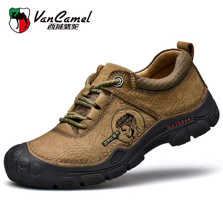 Western Camel men's shoes leather sports mountaineering shoes men waterproof anti - slip wear - resistant thick soles outdoor casual shoes