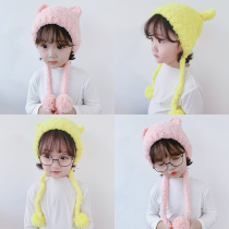  Baby hat autumn and winter coral velvet cute super cute wool hat baby hat boys and girls ear protection warm Korean version