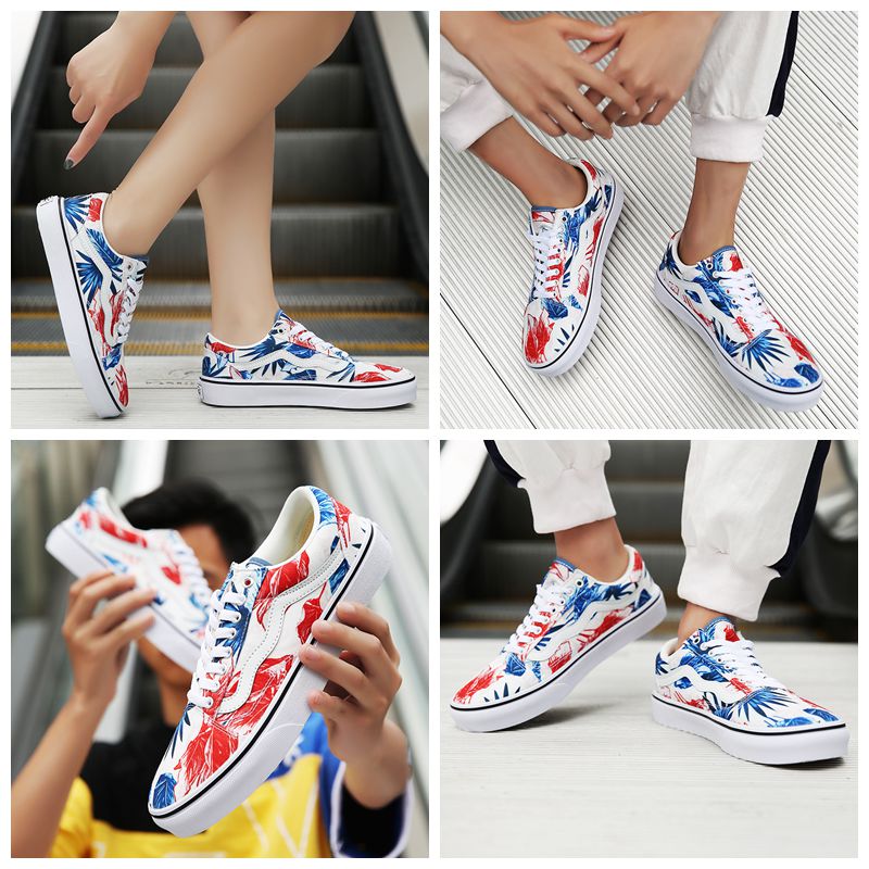 Giày nam Vance INS giày siêu lửa đôi giày nữ thoáng khí Giày vải kẻ ca rô 50 mẫu kỷ niệm SK8 - Plimsolls giay the thao nam 2021