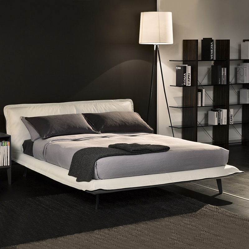 Nordic minimalist modern genuine leather bed master bedroom with double bed small family type wedding bed tatami soft bunk bed 1 8 m 1 5 m