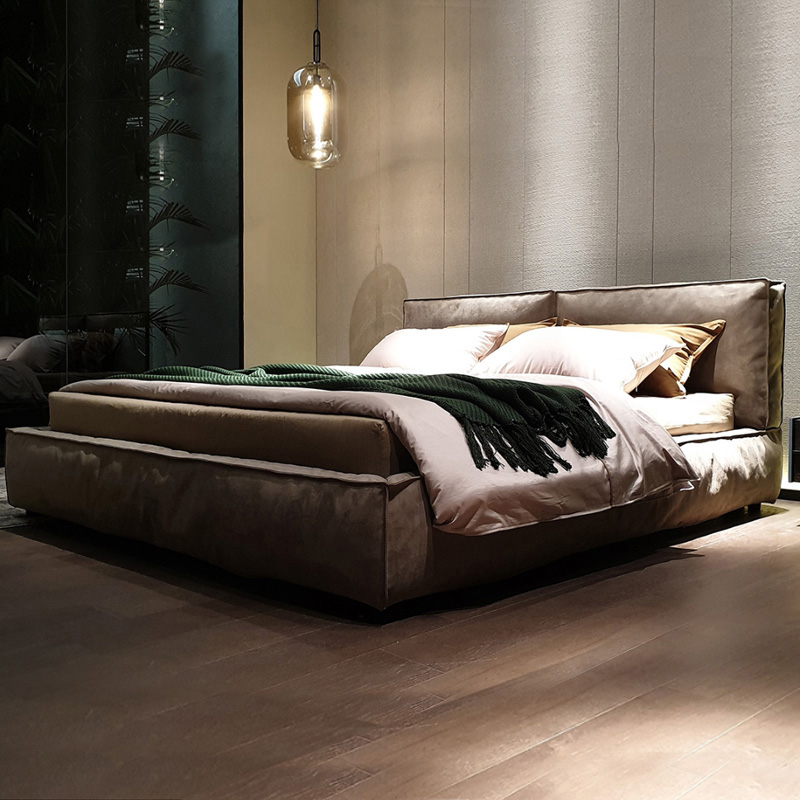 Nordic Cloth Art Bed Light Lavish Internet Red Bed Modern Minimalist Tech Cloth Double Man Bed Master Bedroom 1 8 m Fancy Large Bed