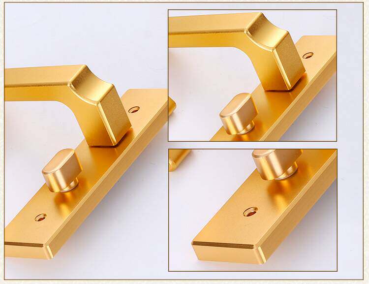 Swing door door lock indoor keyless toilet room handle dressing room lock new aluminum alloy plate hand lock universal
