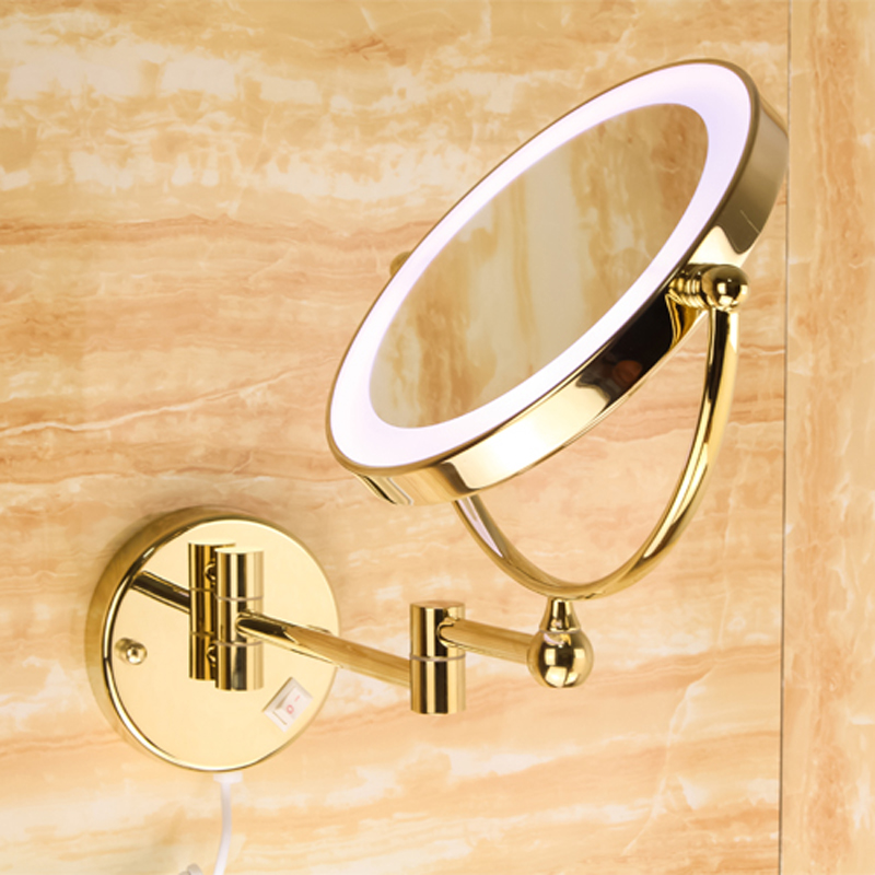 German contemporary bathroom high-end beauty mirror bathroom wall-mounted swivel make-up mirror folding mirror toilet bifacial mirror-Taobao