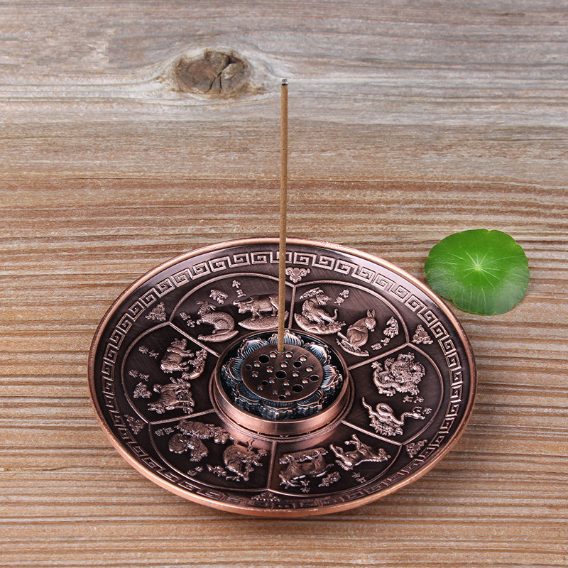 Duozodiac Jiukong Line Fragrant Inserts of incense Incense Holder Ring Incense of incense Incense Imitation Antique sandalwood Incense Burner for the transfer of a chaser