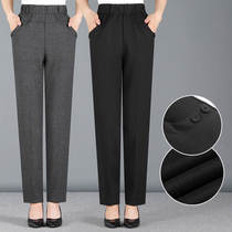 Mom pants Spring and Autumn wear high waist middle-aged and elderly womens pants loose plus velvet autumn and winter grandma straight tube elderly pants