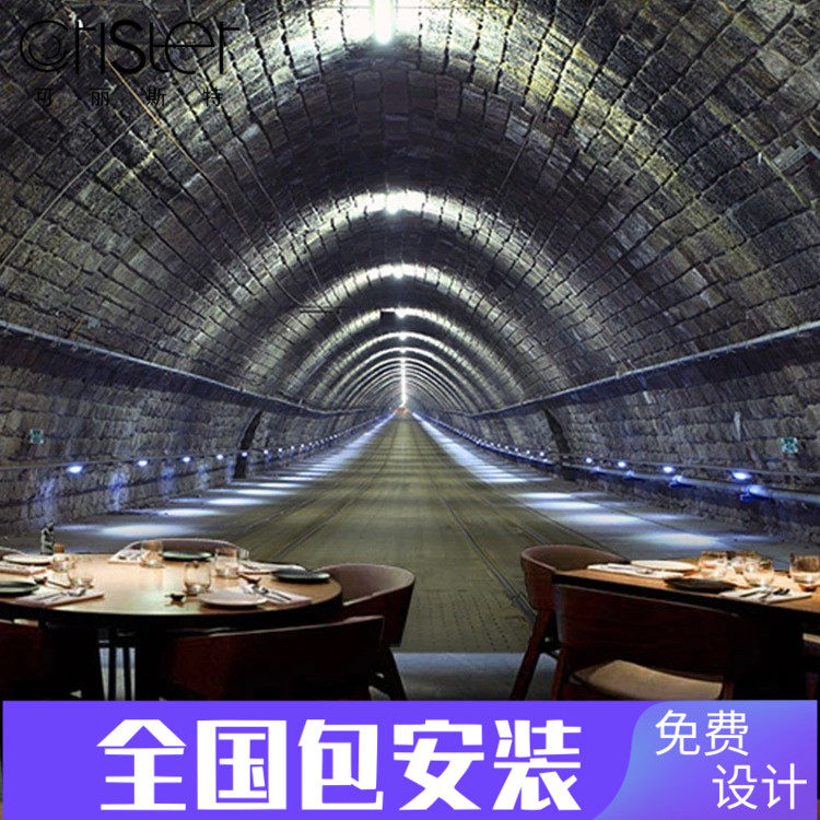 3d Stereo retro wallpaper Bar Café Milk Tea Shop Dining Room Themed Wallpaper Space Extension Tooling Mural