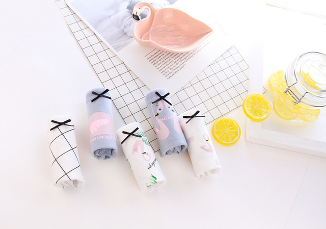 5 hộp quà, đồ lót nữ, quần short cotton cỡ lớn, quần short trẻ em lớn, quần lót nữ, bộ sưu tập lớn của học sinh do lot nu
