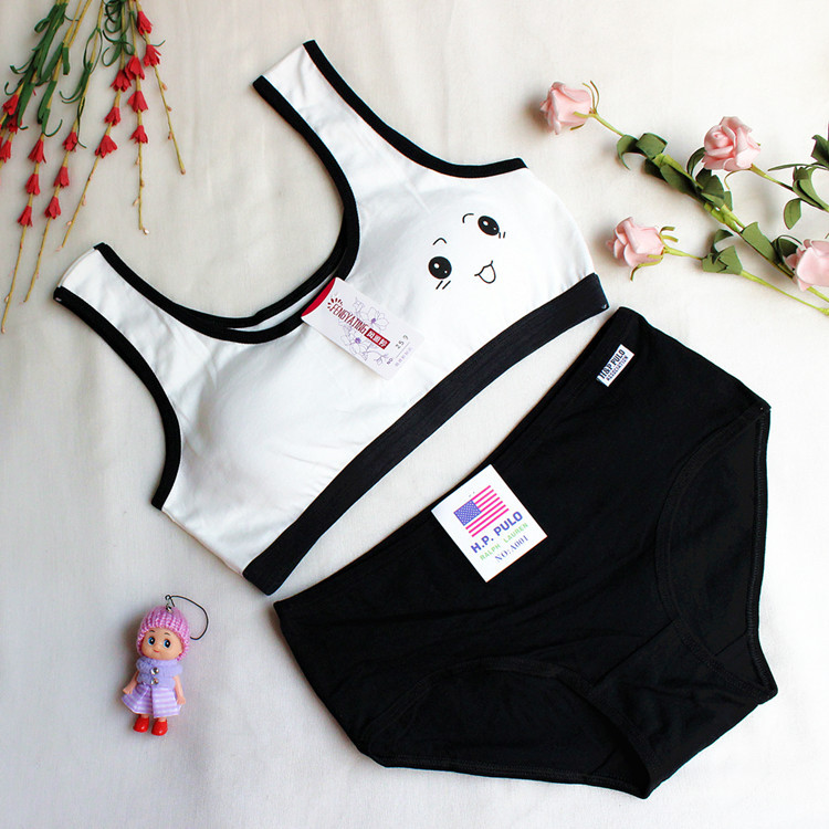 Cô gái đồ lót vest 11 học sinh thời kỳ phát triển cotton Cô gái 12 tuổi không có vành áo lót đặt đồ lót