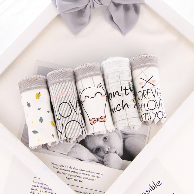 5 hộp quà, đồ lót nữ, quần short cotton cỡ lớn, quần short trẻ em lớn, quần lót nữ, bộ sưu tập lớn của học sinh do lot nu