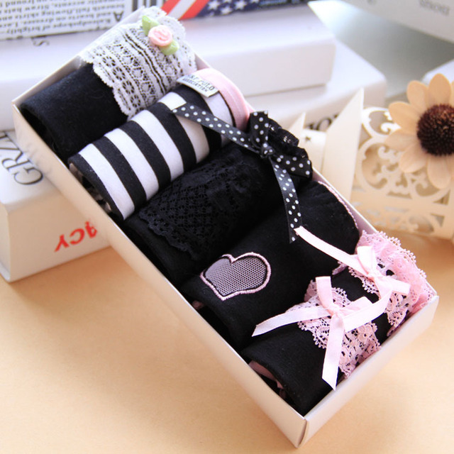 5 hộp quà, đồ lót nữ, quần short cotton cỡ lớn, quần short trẻ em lớn, quần lót nữ, bộ sưu tập lớn của học sinh do lot nu
