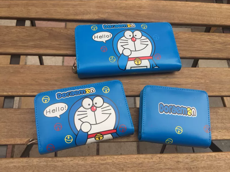 Doraemon ác mộng mèo hoạt hình ví Anime dễ thương nam nữ dây kéo dài sinh viên trẻ em ví trẻ