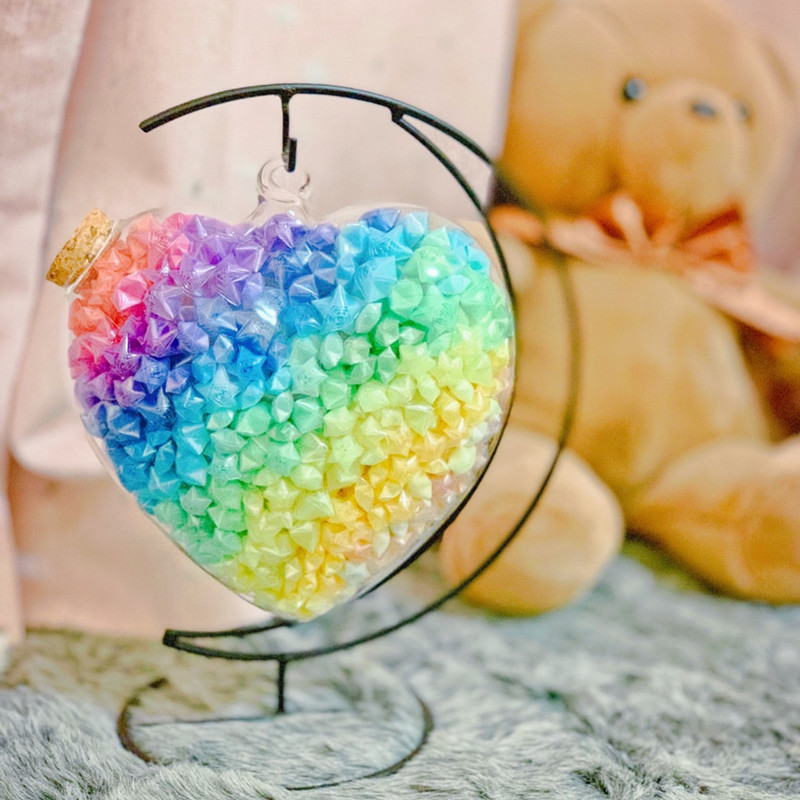 DIY ball star bottle Wishing bottle Luminous bottle Lucky Star Bottle Star Paper Star tube Storage creative glass bottle