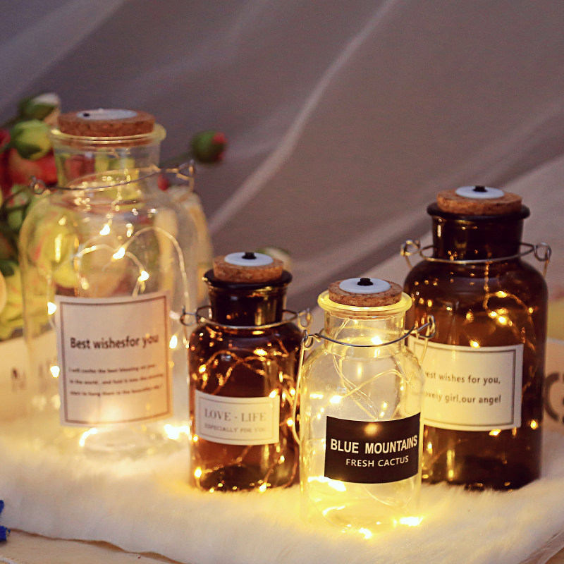 LED stars wish to bottle glass corn star empty bottle romantic room decorated lights in girls creative gifts