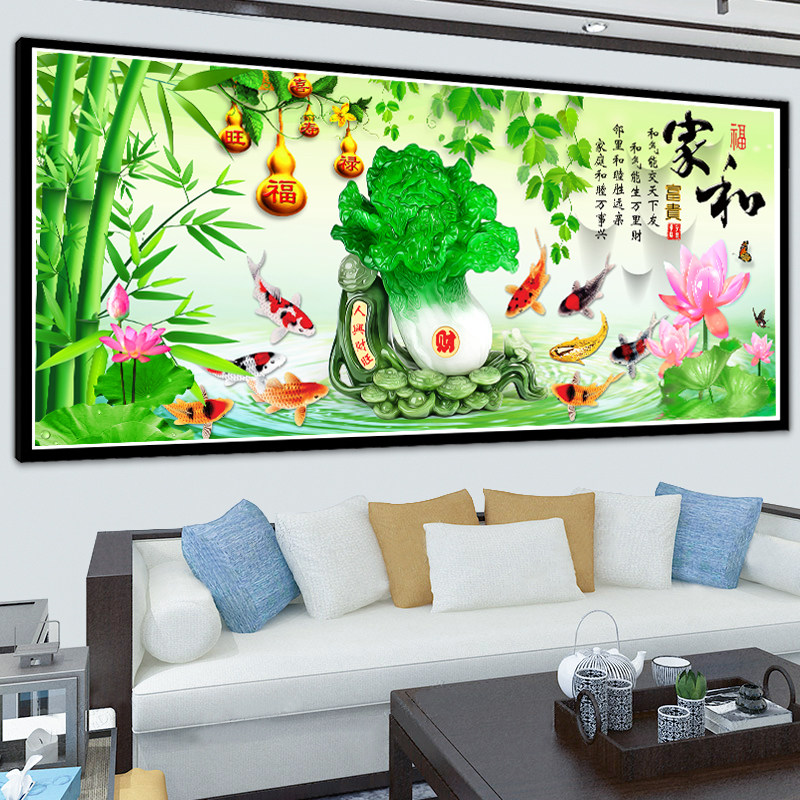 Full drill 5d diamond painter and masterpiece diamond embroidered living room cabbage Jiuyu Tutu 2022 new adhesive drill cross stitch