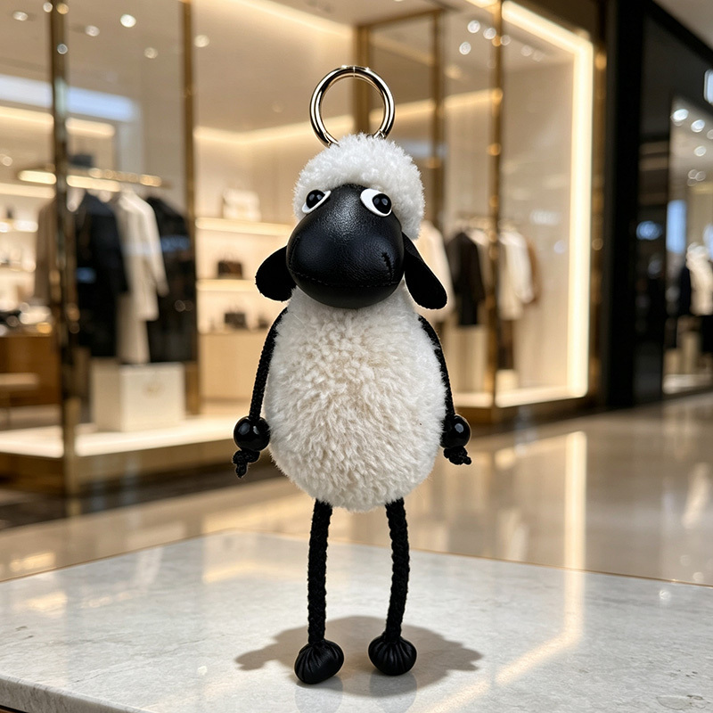 Shaun the Sheep Pendant, Real Sheepskin, Sheep Shearling, Car Keychain Pendant, Gift, Popular Sheep Bag Charm Shaun the Sheep Pendant, Real Sheepskin, Sheep Shearling, Car Keychain Pendant, Gift, Popular Sheep Bag Charm