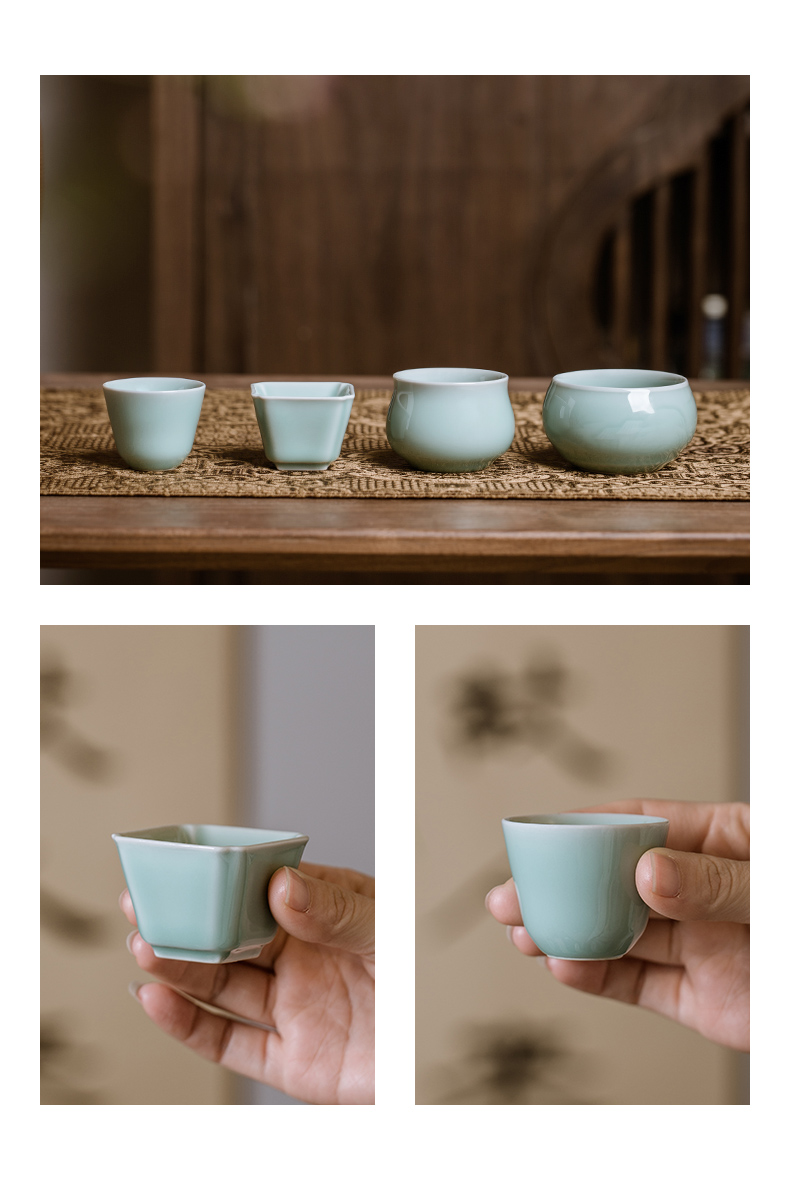 Jingdezhen ceramic kung fu tea tea cup single CPU master cup longquan celadon single small tea cup