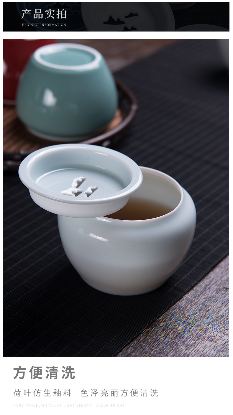 Wynn collect Japanese kung fu tea tea accessories for wash water jar to build small cup of water to wash with cover of jingdezhen ceramics